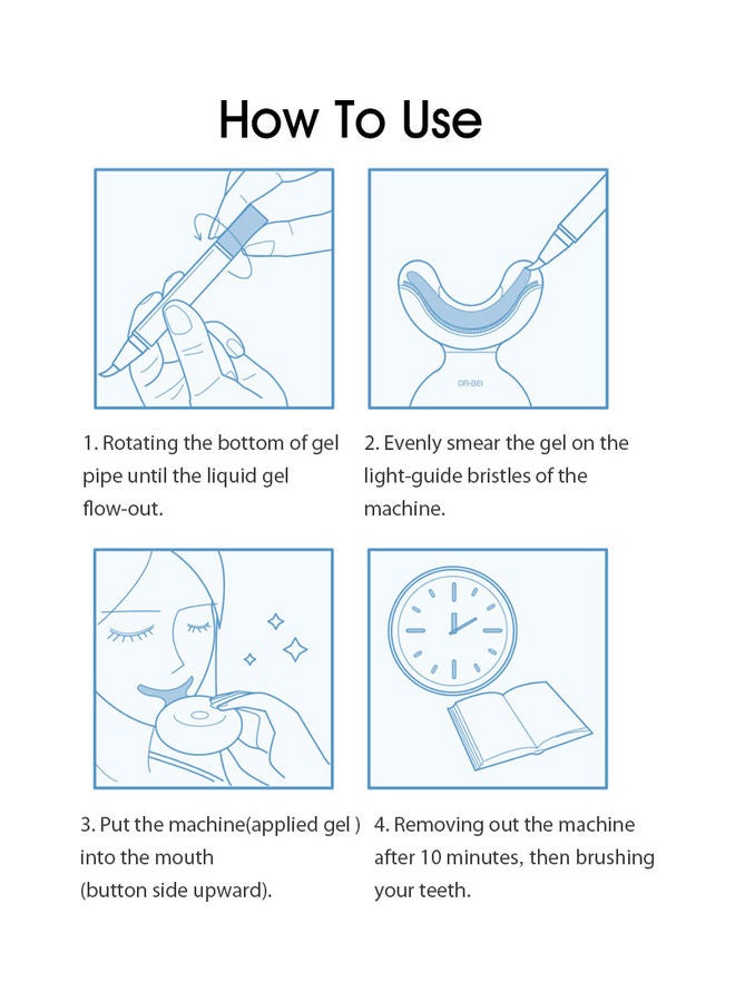 ماركة غير محددة - جل تبييض الأسنان من 4 قطع أبيض - Image 1