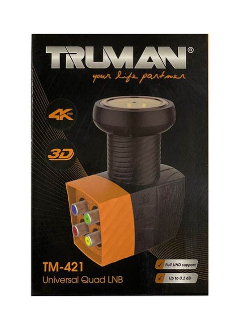 محول LNB رباعي المنافذ رباعي يناسب جميع الأجهزة طراز TM-421 TM-421 أسود