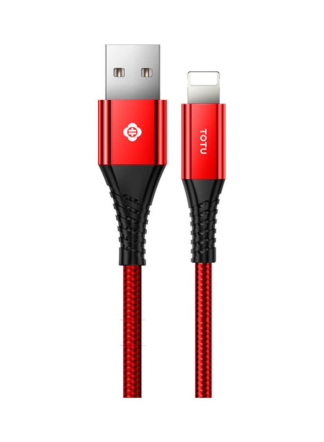 توتو كابل مزامنة بيانات من USB A إلى Lightning أحمر  - Image 1