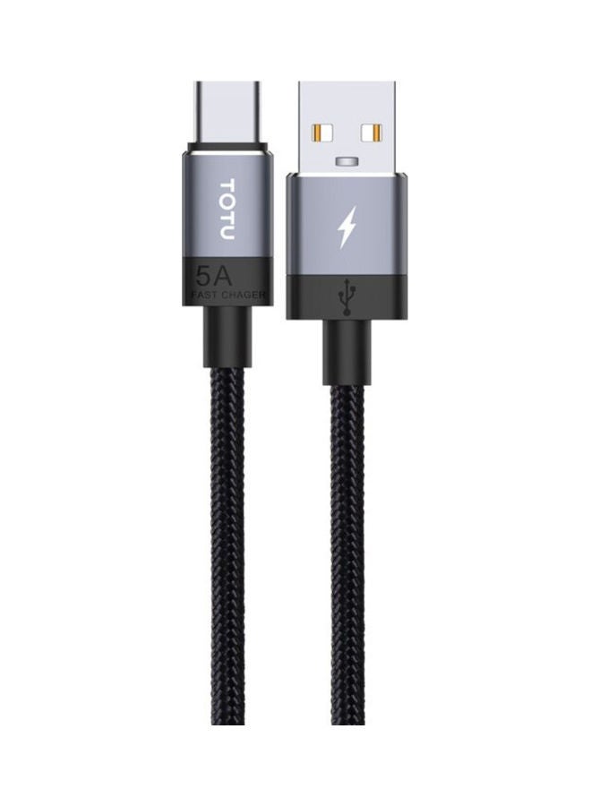 توتو كابل شحن سريع من USB A إلى Type-C رمادي  - Image 1