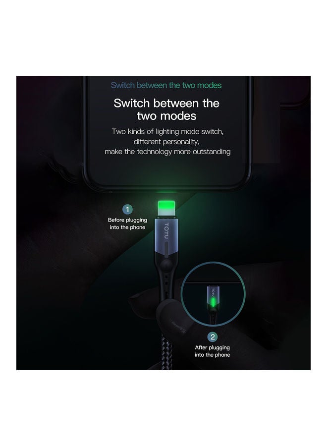 توتو كابل شحن سريع من USB A إلى Lightning أسود  - Image 3
