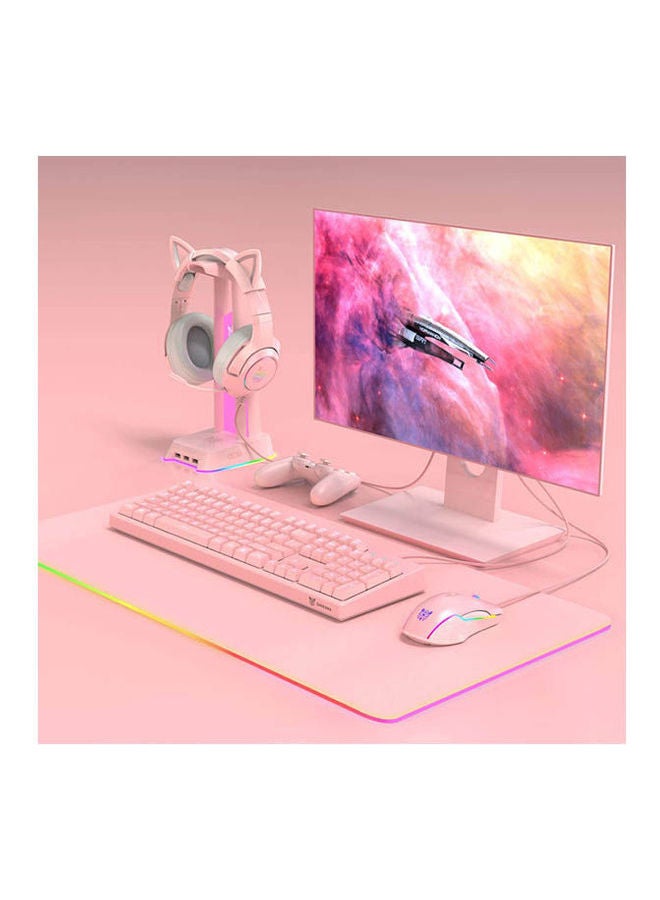 أونيكوما سماعة رأس للألعاب مزودة بصوتٍ محيطي افتراضي 7.1 وأذني قطة قابلة للفصل، وميكروفون قابل للسحب لإلغاء الضوضاء، وقابس USB - Image 4