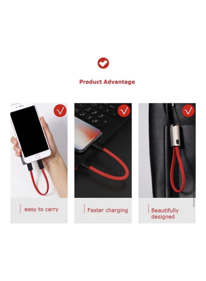 كابل مايكرو USB قابل للطي لإعادة شحن ونقل البيانات . أسود . - Image 4
