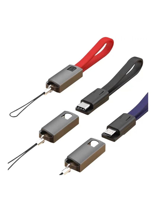 كابل مايكرو USB قابل للطي لإعادة شحن ونقل البيانات . أسود . - Image 2