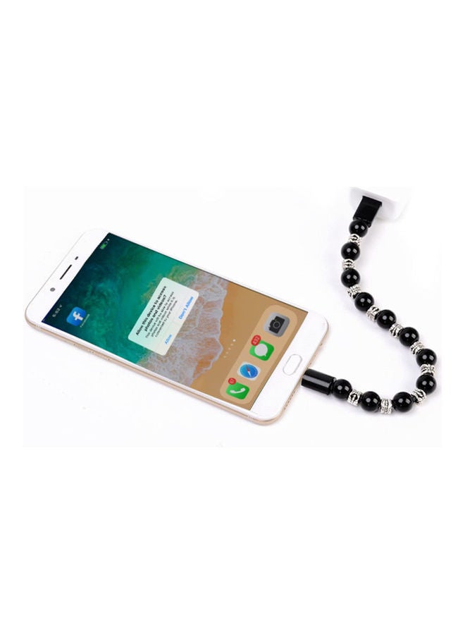 Generic - Smart Bracelet Portable USB To Lightning Data Sync And Charging Cable Black - Image 1