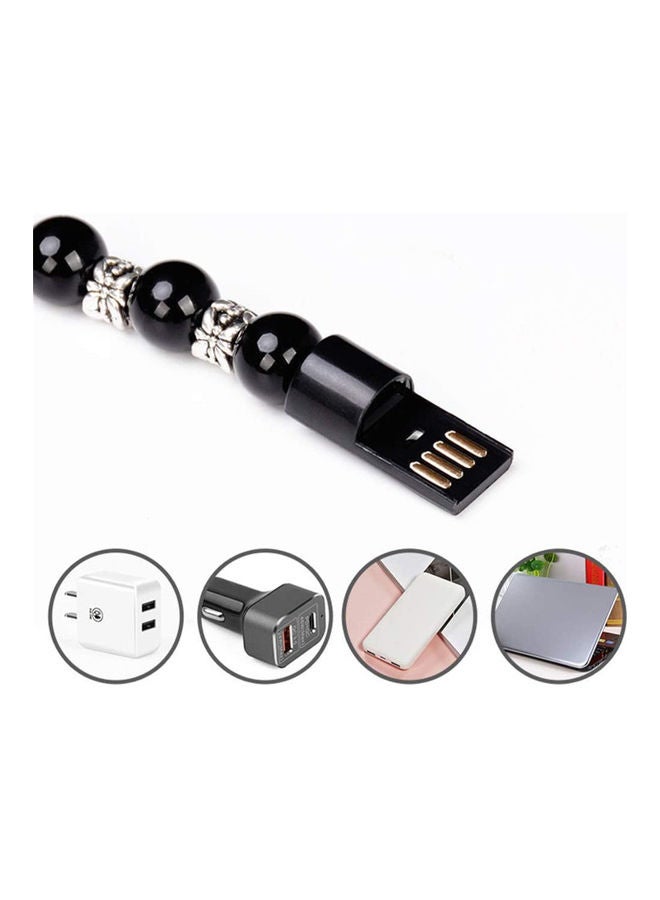 Generic - Smart Bracelet Portable USB To Lightning Data Sync And Charging Cable Black - Image 1
