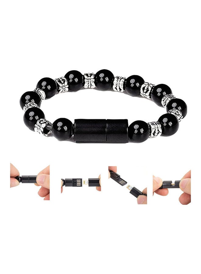 Generic - Smart Bracelet Portable USB To Lightning Data Sync And Charging Cable Black - Image 1