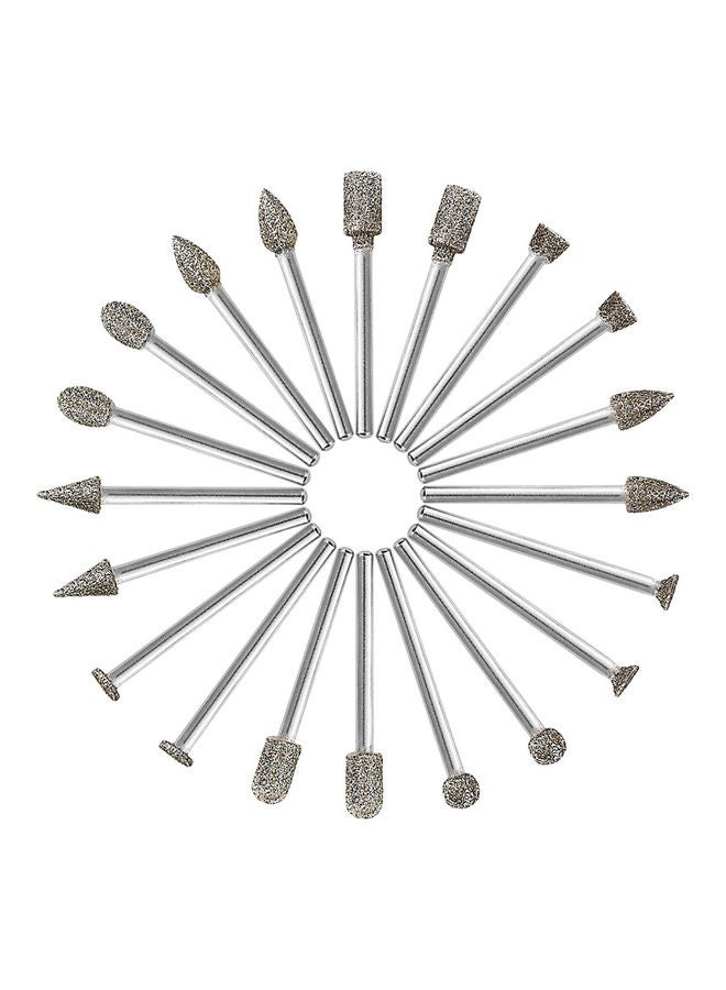 Generic - 20-Piece Diamond Drill Bits Silver 10.00x2.00x5.00cm - Image 1