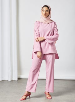 راحة بنطال مريح بخصر مطاطي أرجواني  - Image 2