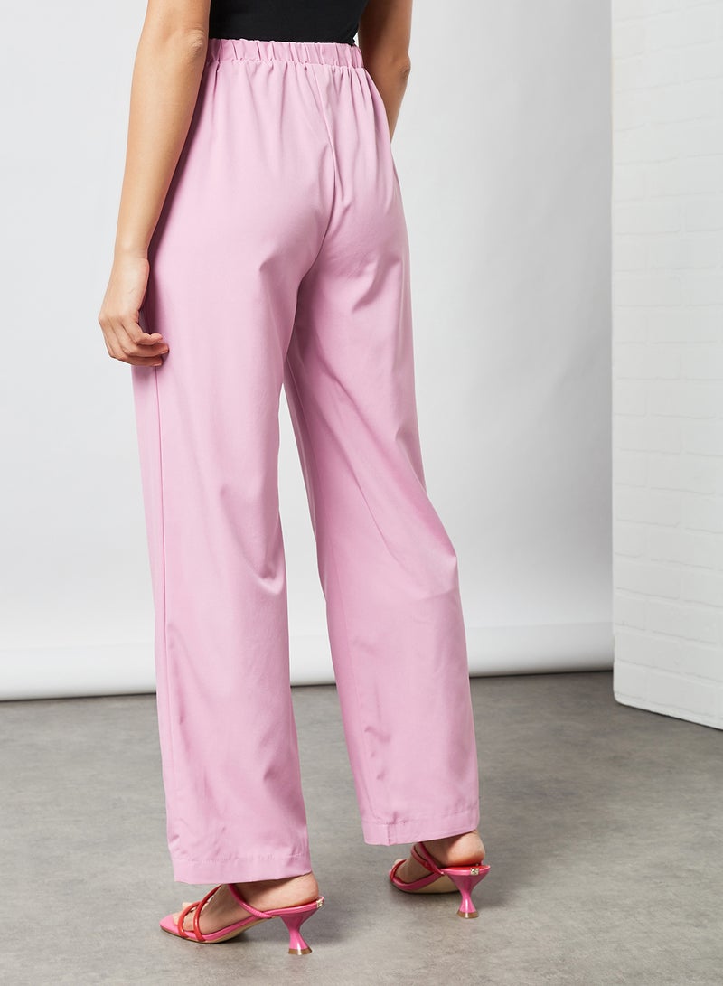 RAHA - Comfortable Elastic Waist Modest Pants Purple - Image 1