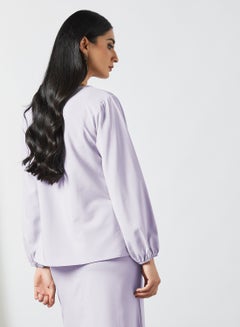 RAHA Round Neck Long Sleeves Modest Top Purple  - Image 3