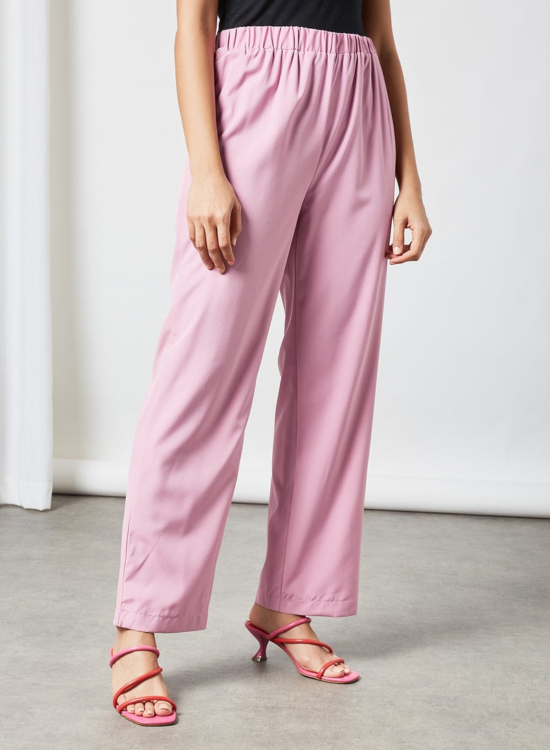 RAHA - Comfortable Elastic Waist Modest Pants Purple - Image 1