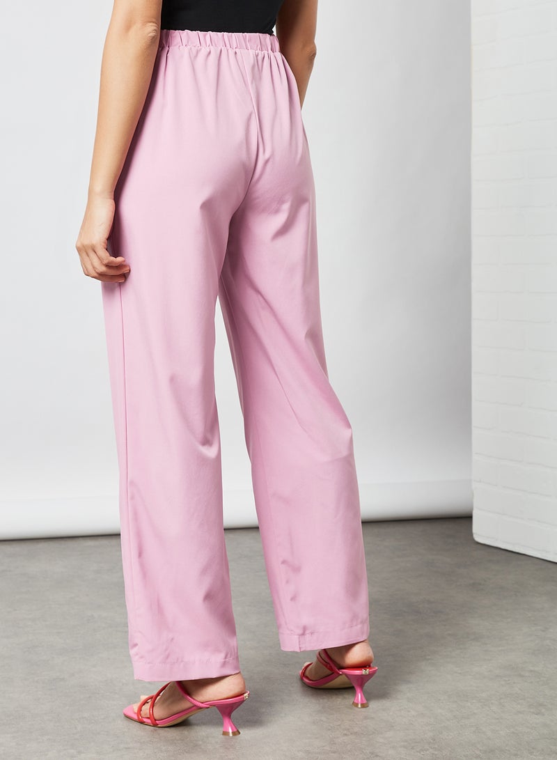 RAHA - Comfortable Elastic Waist Modest Pants Purple - Image 1