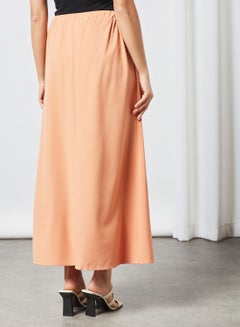 Modest Elastic Waist Long Skirt Orange - v1631970226/N46535054V_3