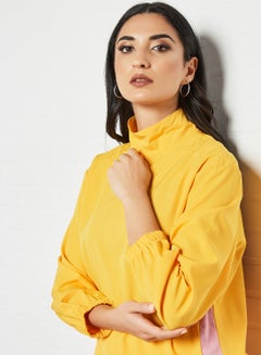 RAHA Turtleneck Long Sleeves with Side Tape Modest Top Yellow  - Image 3