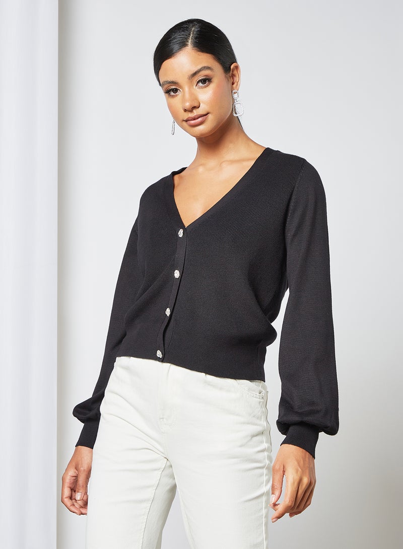 VERO MODA - V-Neck Cardigan Black - Image 1