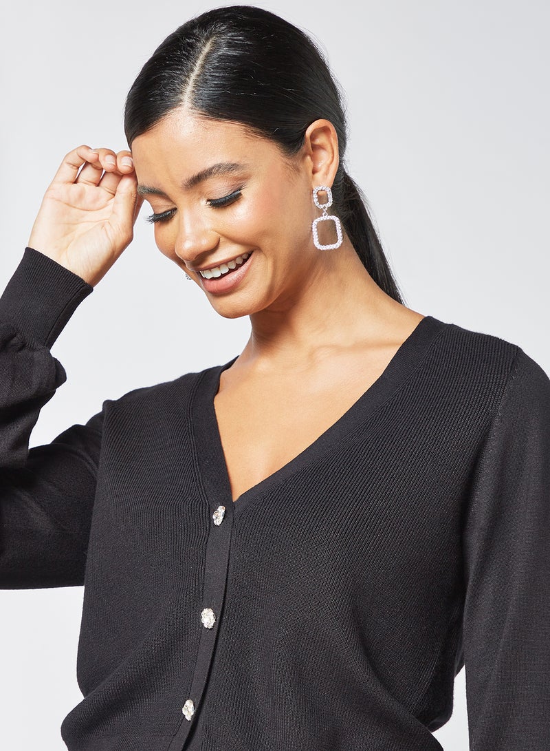 VERO MODA - V-Neck Cardigan Black - Image 1
