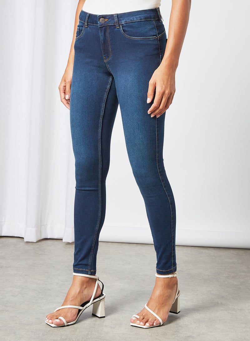 Faded Slim Fit Jeans Blue