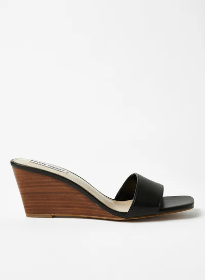 STEVE MADDEN Redah Wedge Heel Sandals Black