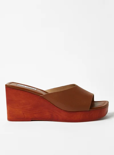 STEVE MADDEN Sabrene Wedge Sandals Brown