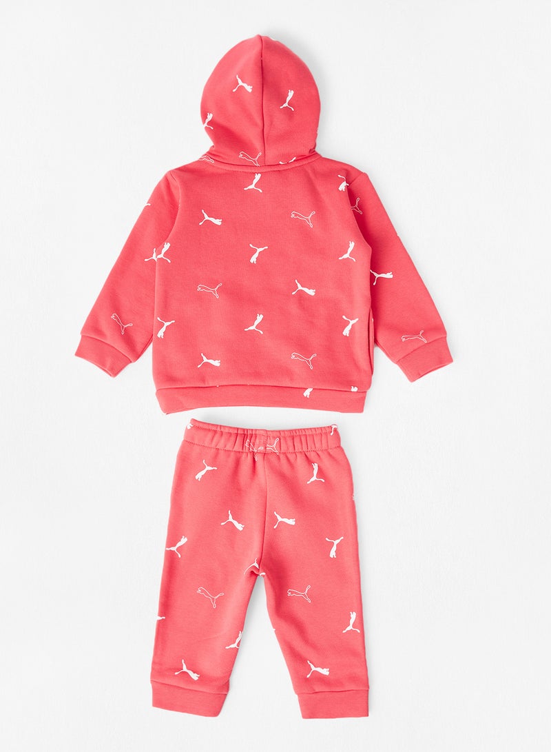 PUMA - Baby Minicats Printed Jogger and Hoodie Set Pink - Image 1