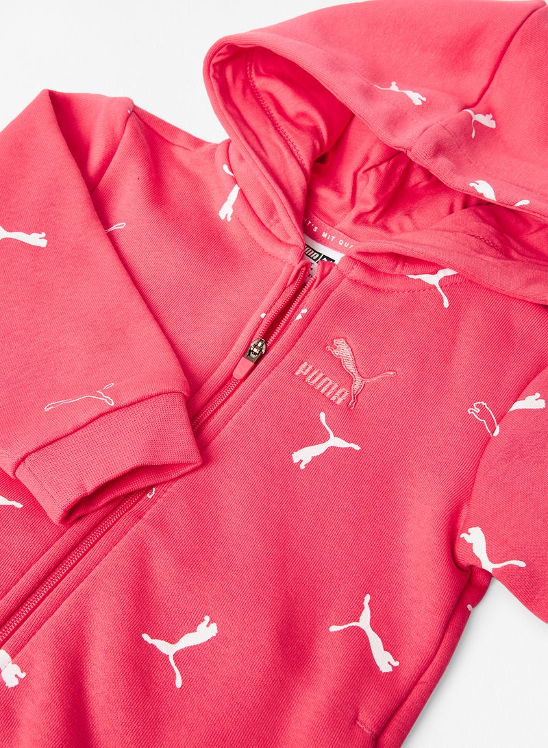 PUMA - Baby Minicats Printed Jogger and Hoodie Set Pink - Image 1