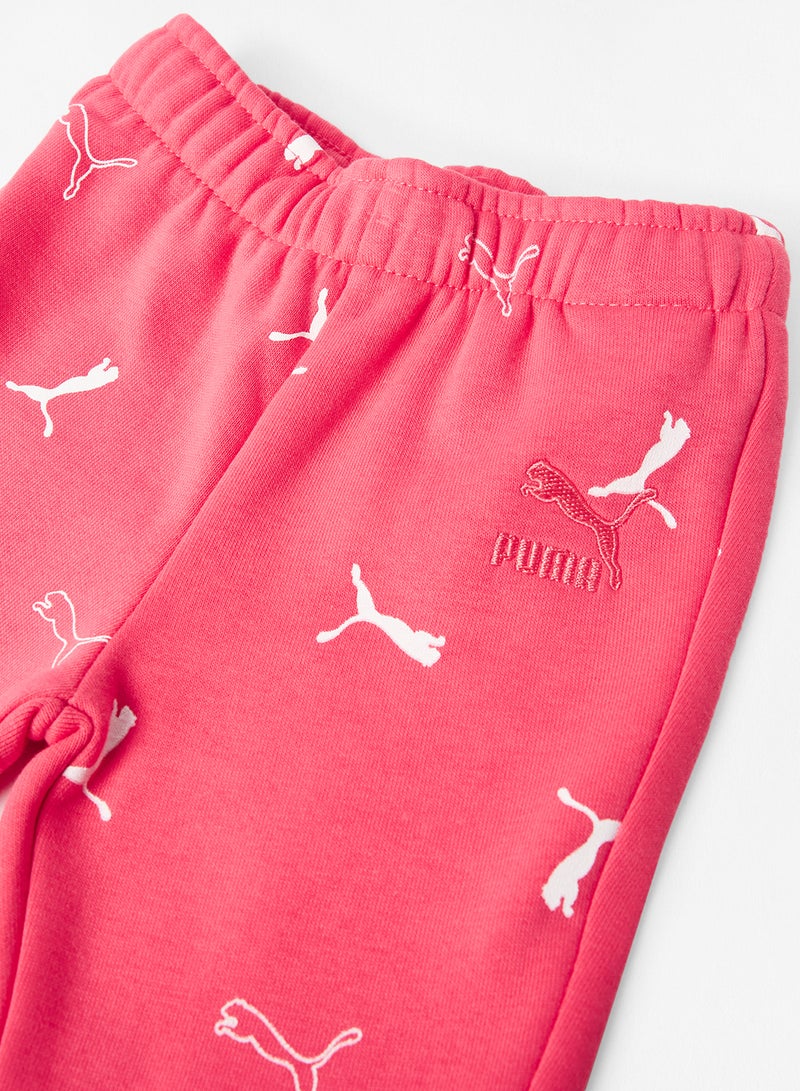 PUMA - Baby Minicats Printed Jogger and Hoodie Set Pink - Image 1