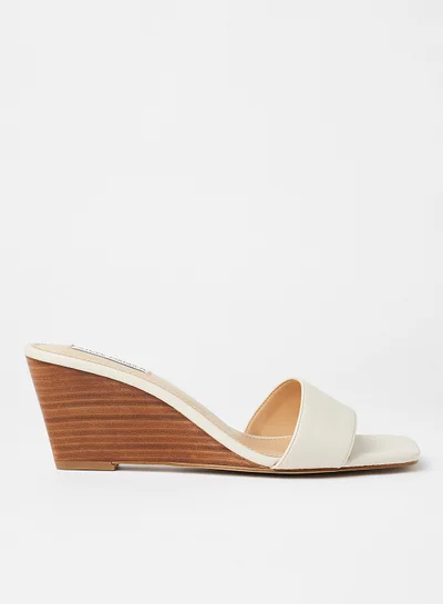 STEVE MADDEN Redah Wedge Sandals Off White