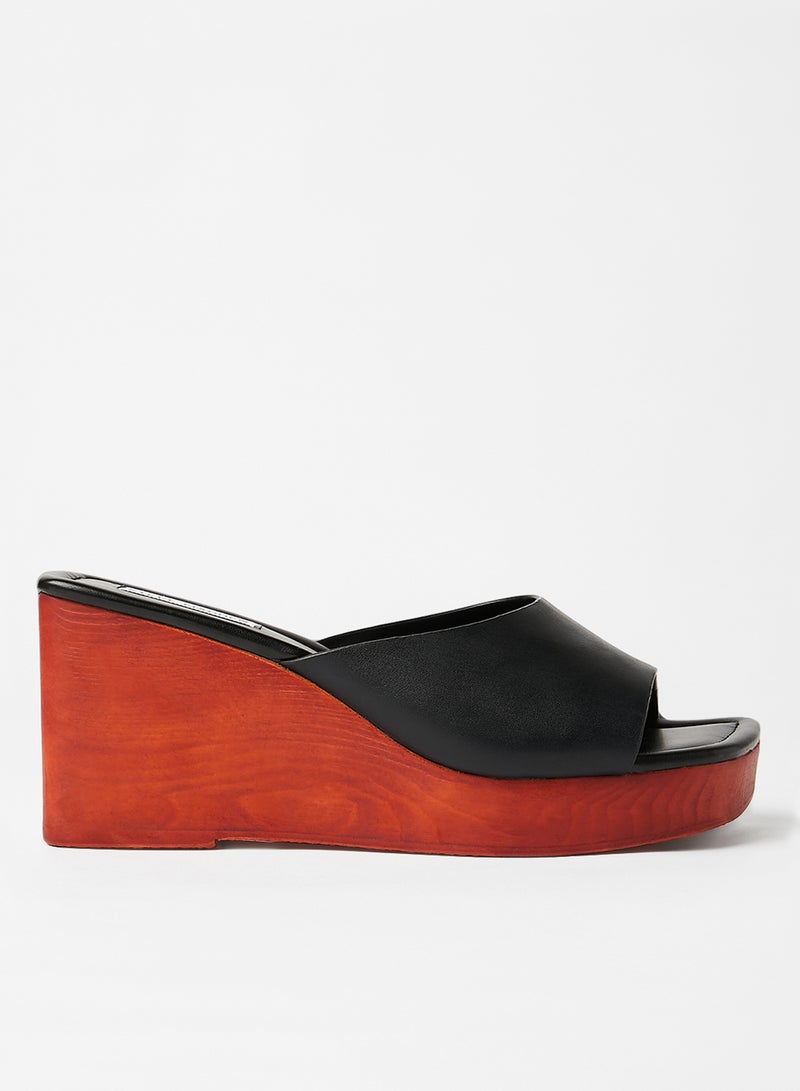 STEVE MADDEN - Sabrene Wedge Sandals Black - Image 1