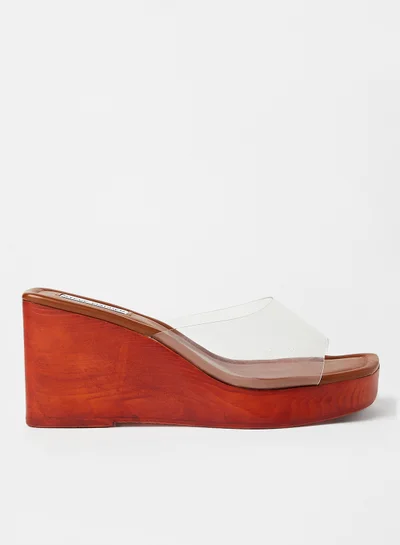 STEVE MADDEN Sabrene Wedge Sandals Clear