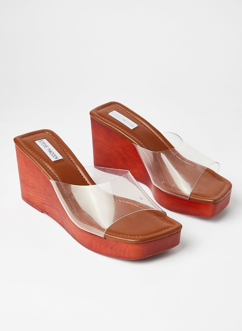 STEVE MADDEN - Sabrene Wedge Sandals Clear - Image 1