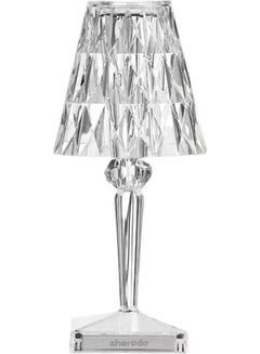 Sharpdo 3-Way Touch Control Crystal Table Lamp With Dual USB Charging Ports Transparent 260x86ml  - Image 2