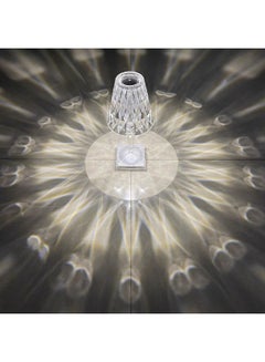 Sharpdo 3-Way Touch Control Crystal Table Lamp With Dual USB Charging Ports Transparent 260x86ml  - Image 3