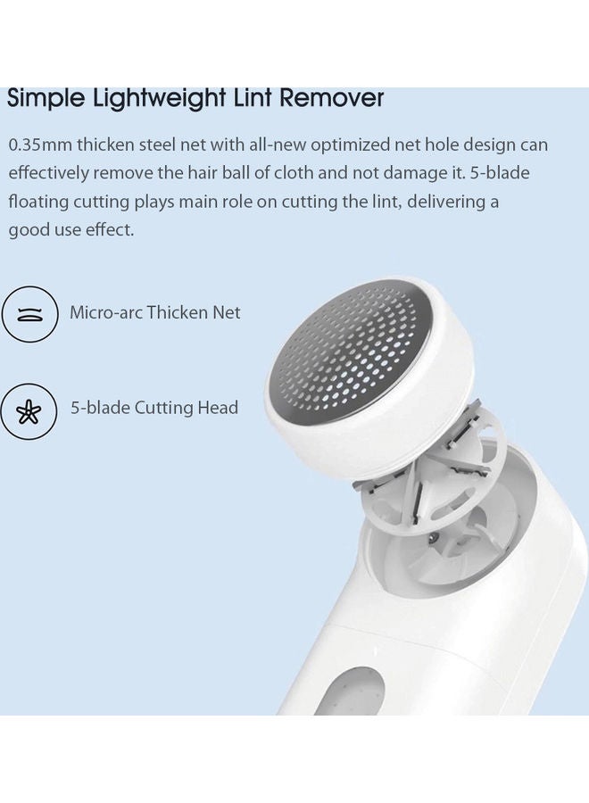 Endurance USB Charging Lint Remover Fuzz Shaver White - Image 3