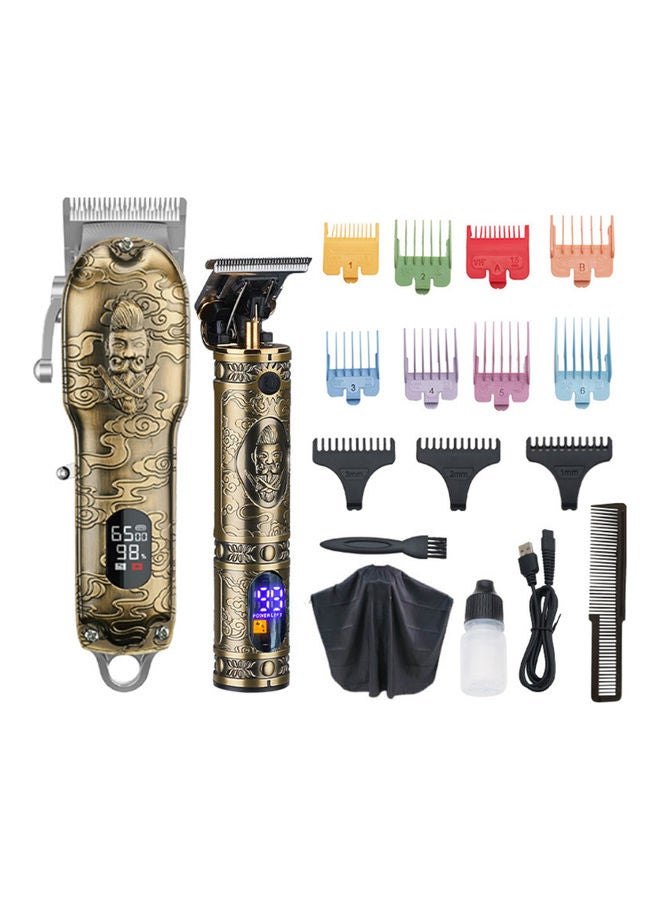 Unisex Rechargeable Cordless Electric Hair Trimmer Barber Kit with LCD Screen Brown 26 X 8 X 17cm - Image 1