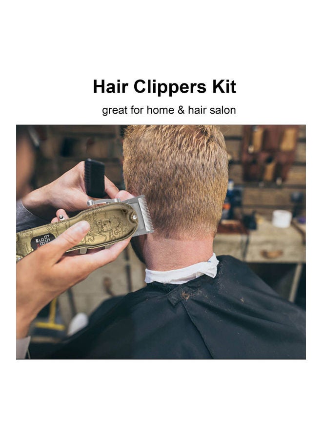 Unisex Rechargeable Cordless Electric Hair Trimmer Barber Kit with LCD Screen Brown 26 X 8 X 17cm - Image 3
