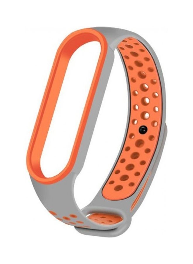 MARGOUN - Replacement Silicone Strap For Xiaomi 5/Mi Band 6 Orange/ Grey - Image 1