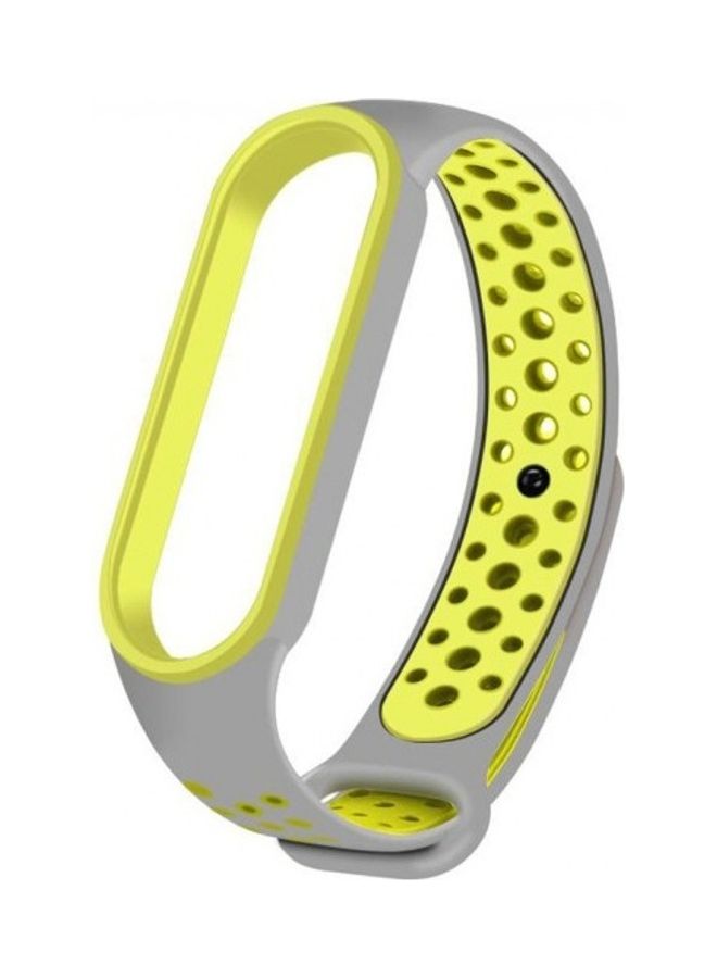 MARGOUN Replacement Silicone Strap For Xiaomi 5/Mi Band 6 Grey/ Green - Image 3
