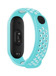MARGOUN Replacement Silicone Strap For Xiaomi 5/Mi Band 6 Blue/White  - Image 3