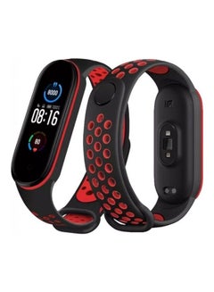 MARGOUN Replacement Silicone Strap For Xiaomi 5/Mi Band 6 Red/Black  - Image 2