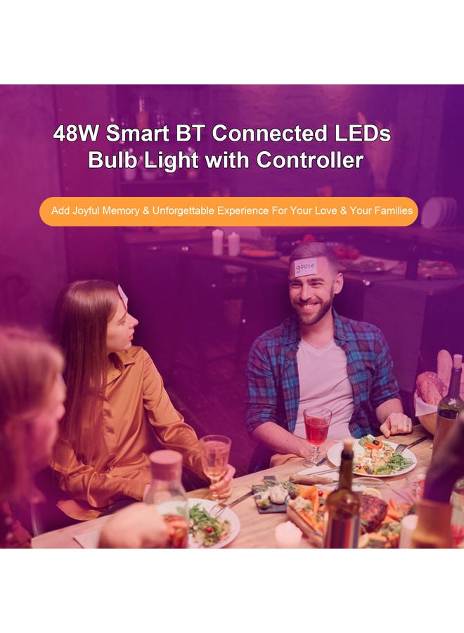 شريط إضاءة LED متصل بتقنية البلوتوث برتقالي 21.50x12.00x0.463سم - Image 4