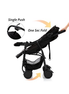 TEKNUM Trip Plus Stroller Extra Wide Stylish Canopy - Black  - Image 5