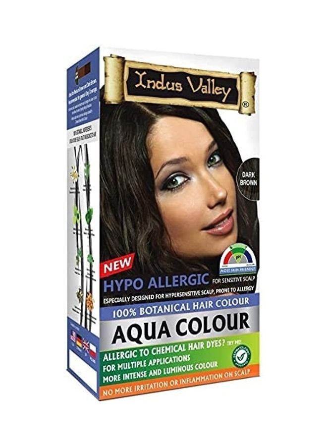 Indus Valley Allergy-Free Hypo Allergic Aqua Hair Color Dark brown 230grams  - Image 1
