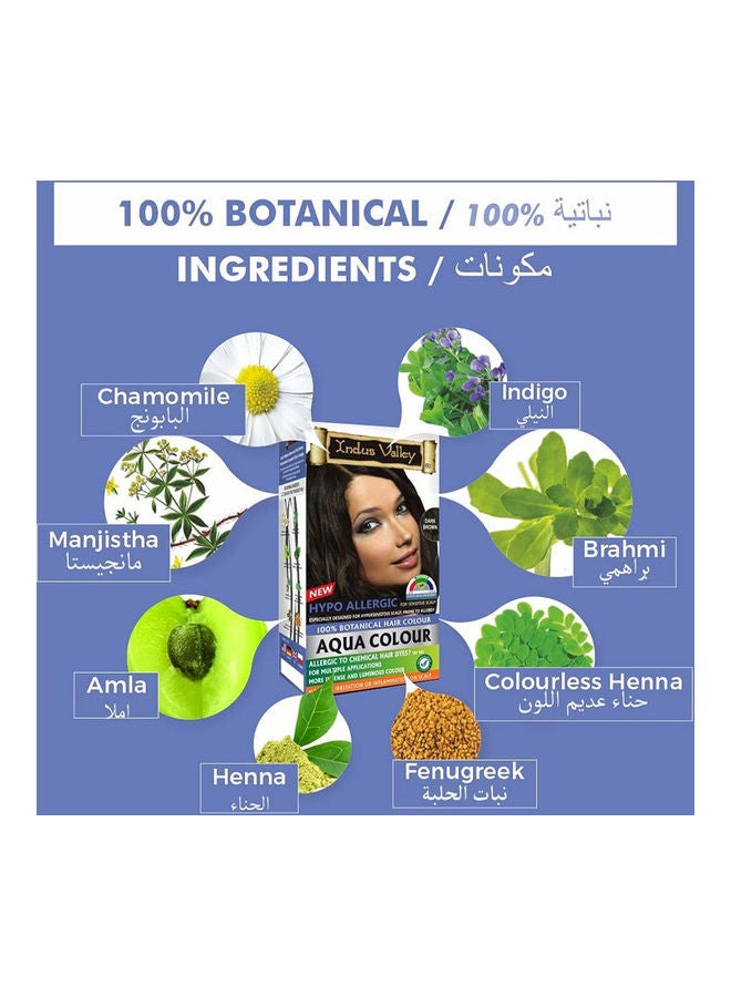 Indus Valley Allergy-Free Hypo Allergic Aqua Hair Color Dark brown 230grams  - Image 2