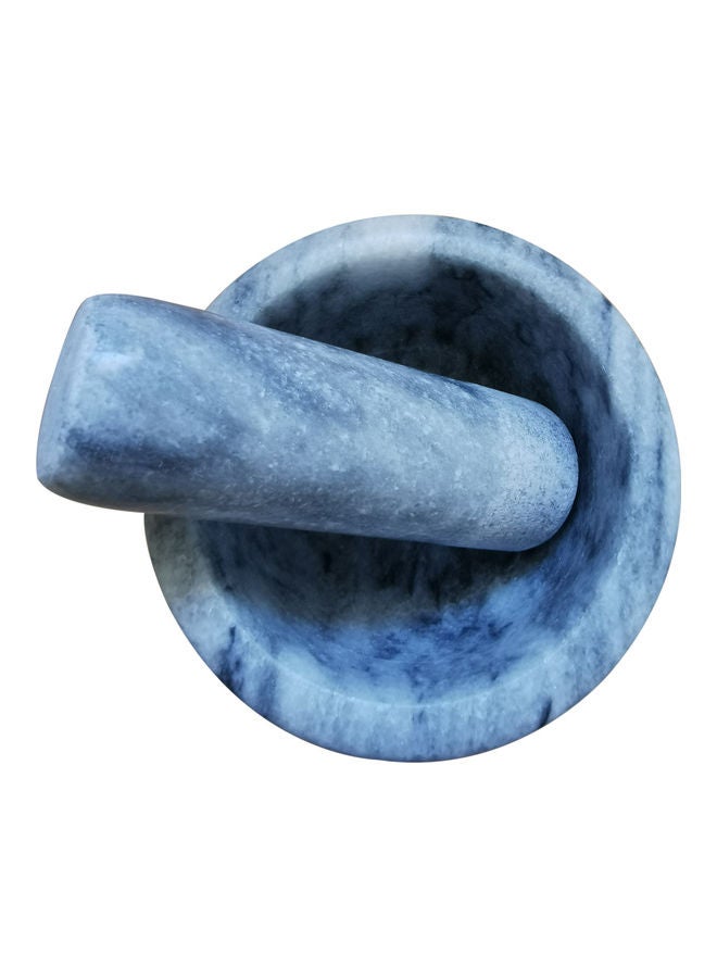 Natural Stone Grinder Marble Granite Mortar and Pestle Bowl Set Grey 10 x 7.5cm  - Image 2