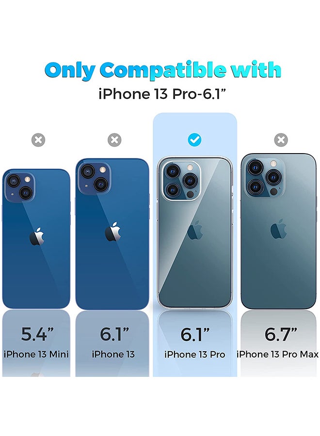 روك بو مجموعة لاصقات حماية للشاشة من الزجاج المقوى مكونة من قطعتين ومجموعة لاصقات حماية لعدسة الكاميرا مكونة من قطعتين لهاتف آيفون 13 برو شفاف - Image 2