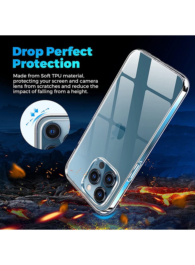 روك بو مجموعة لاصقات حماية للشاشة من الزجاج المقوى مكونة من قطعتين ومجموعة لاصقات حماية لعدسة الكاميرا مكونة من قطعتين لهاتف آيفون 13 برو شفاف - Image 3