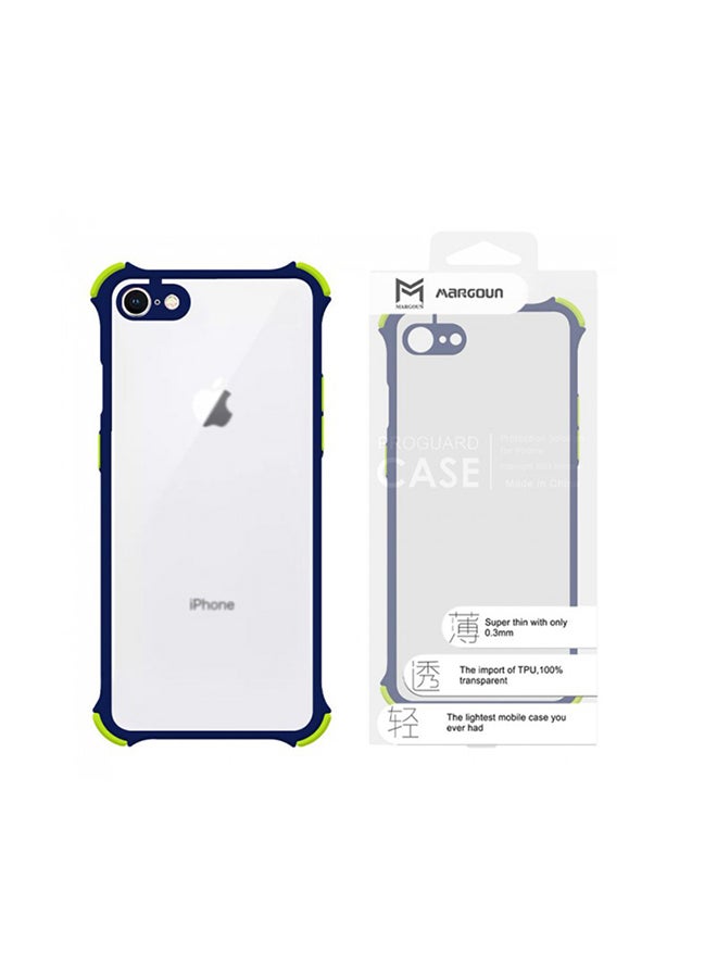 مارجون غطاء حماية فروستد ممتص للصدمات ومقاوم للسقوط لهاتف آيفون 87SE لعام 2020 شفاف/أزرق داكن - Image 2