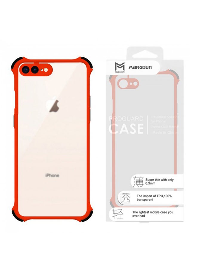 MARGOUN Anti-Drop Bumper Gorilla Frosted Case Cover for iPhone 8 Plus/7 Plus Clear/Red - Image 2
