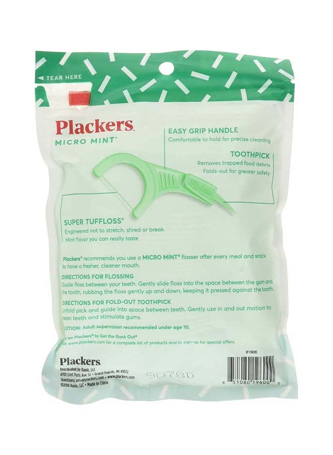 Plackers Micro Mint Dental Flossers Mint 90 Count 90ml - Image 2